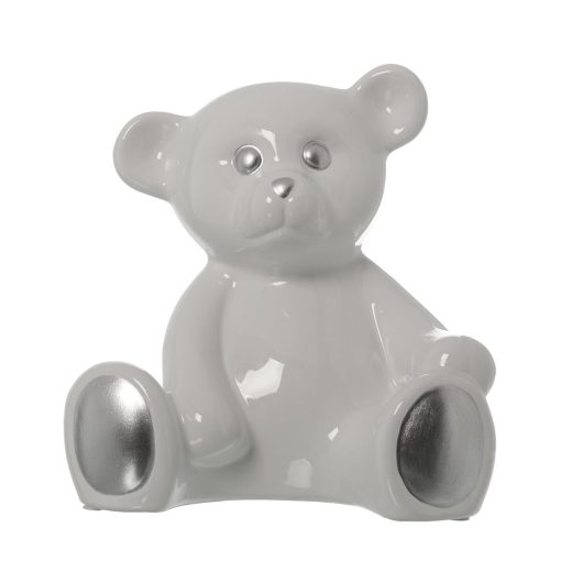 Figura Decorativa Branco Cerâmica Urso