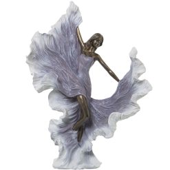 Figura Decorativa Branco Dourado Plástico Mulher 13 x 23 x 30 cm