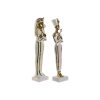 Figura Decorativa Branco Dourado Resina Oriental Egípcio 10 x 9 x 52 cm (2 Unidades)