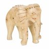 Figura Decorativa Branco Madeira de mangueira Elefante 11 x 24 x 24 cm