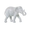 Figura Decorativa Branco Plástico Elefante 10 x 18 x 24 cm