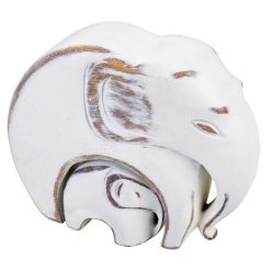 Figura Decorativa Branco Poliresina Elefante 8 x 21 x 25 cm