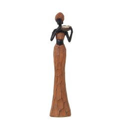 Figura Decorativa Castanho Acrílico Plástico Melamina Africana