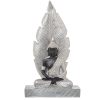 Figura Decorativa Castanho Prateado Acrílico Plástico Melamina Buda 15 x 7 x 27 cm