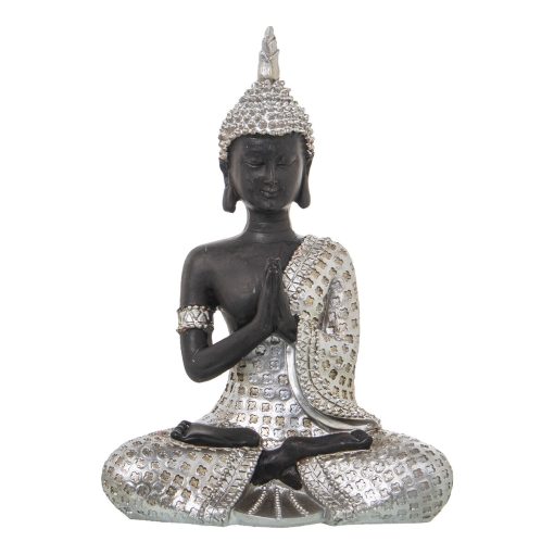 Figura Decorativa Castanho Prateado Acrílico Plástico Melamina Buda