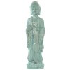 Figura Decorativa Celeste Cerâmica Buda 20 x 27 x 83 cm