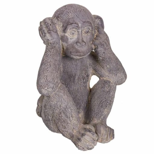 Figura Decorativa Cinzento Magnésio Macaco 26 x 40 x 35 cm