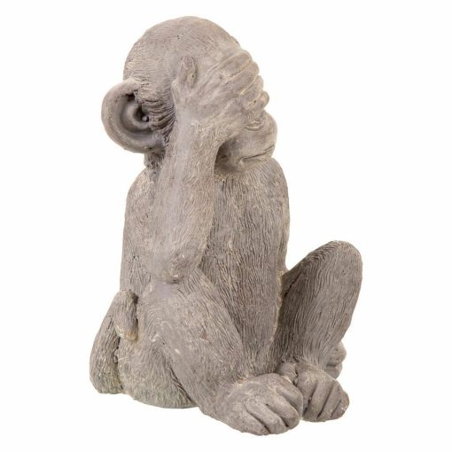 Figura Decorativa Cinzento Poliresina Macaco 26 x 40 x 34 cm