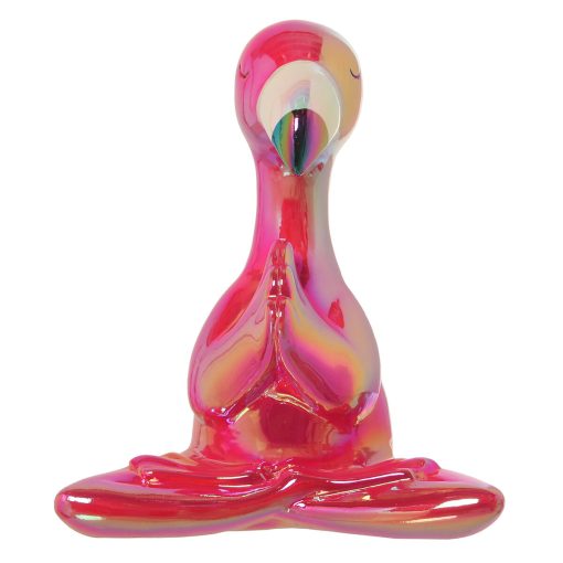 Figura Decorativa Cor de Rosa Cerâmica Flamimgo rosa 20 x 23 x 14 cm