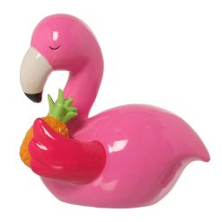 Figura Decorativa Cor de Rosa Cerâmica Flamimgo rosa 22 x 22 x 17 cm