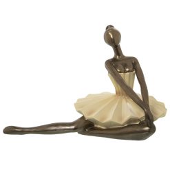 Figura Decorativa Dourado Acrílico Plástico Melamina Bailarina