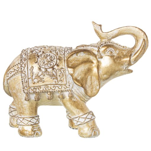 Figura Decorativa Dourado Acrílico Plástico Melamina Elefante 23 x 10 x 18 cm