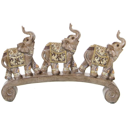 Figura Decorativa Dourado Acrílico Plástico Melamina Elefante 26 x 5 x 16 cm