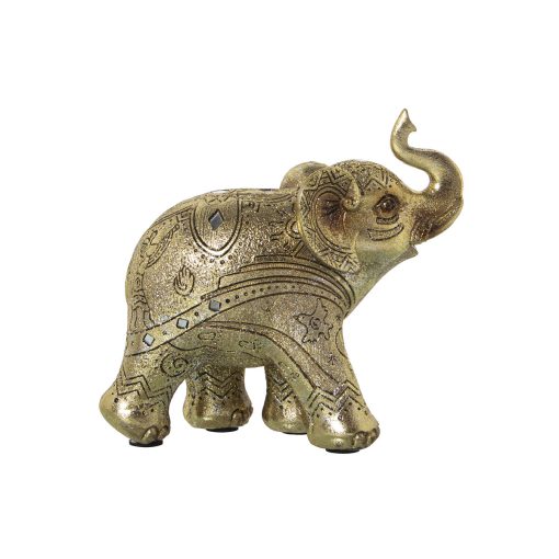 Figura Decorativa Dourado Acrílico Plástico Melamina Elefante