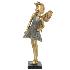 Figura Decorativa Dourado Acrílico Plástico Melamina Fada