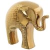 Figura Decorativa Dourado Cerâmica Elefante