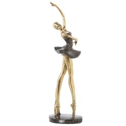 Figura Decorativa Dourado Plástico Bailarina 15 x 16 x 44 cm