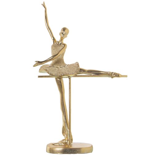 Figura Decorativa Dourado Plástico Bailarina 16 x 27 x 39 cm