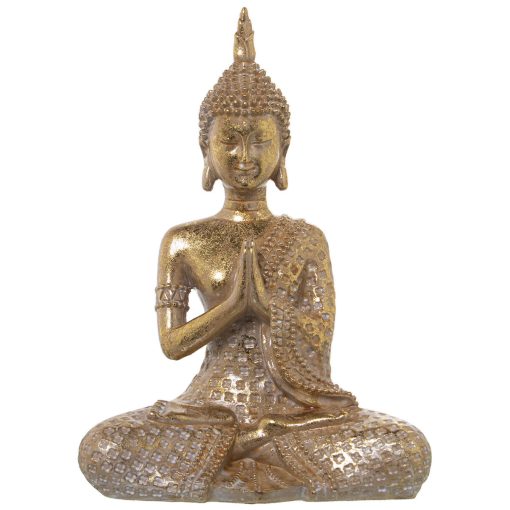 Figura Decorativa Dourado Plástico Buda 12 x 20 x 27 cm