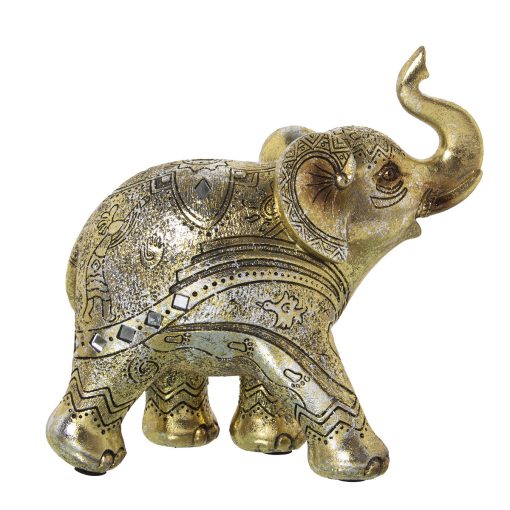 Figura Decorativa Dourado Plástico Elefante 12 x 22 x 22 cm