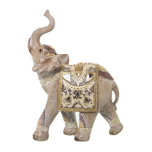 Figura Decorativa Dourado Plástico Elefante 12 x 22 x 27 cm