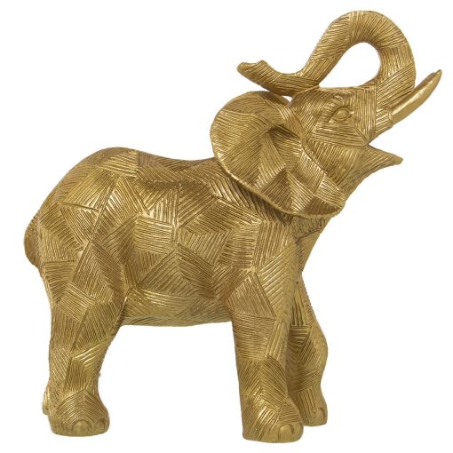 Figura Decorativa Dourado Plástico Elefante 12 x 25 x 26 cm