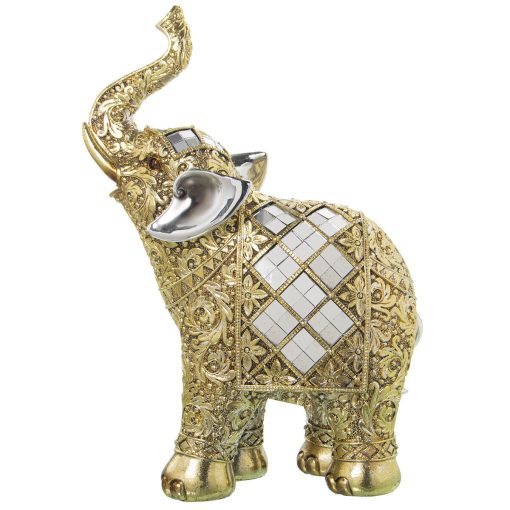 Figura Decorativa Dourado Plástico Elefante 13 x 22 x 30 cm Espelhos