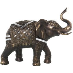 Figura Decorativa Dourado Plástico Elefante 13 x 28 x 23 cm