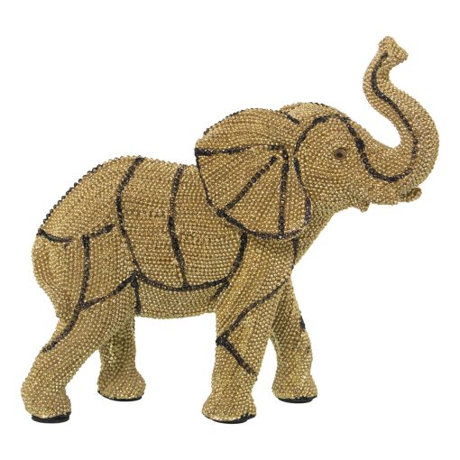 Figura Decorativa Dourado Plástico Elefante 14 x 23 x 22 cm