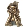 Figura Decorativa Dourado Plástico Menina 18 x 18 x 26 cm