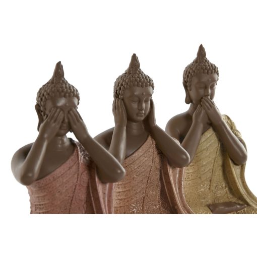 Figura Decorativa Laranja Coral Lima Resina Buda Oriental 9 x 6 x 13 cm (3 Unidades) - Image 2