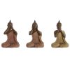 Figura Decorativa Laranja Coral Lima Resina Buda Oriental 9 x 6 x 13 cm (3 Unidades)