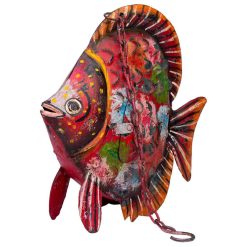 Figura Decorativa Madeira de mangueira Peixe 9 x 30 x 30 cm