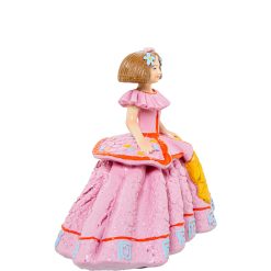 Figura Decorativa Menina Cor de Rosa Acrílico Plástico Melamina