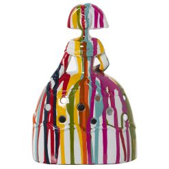 Figura Decorativa Menina Multicolor Acrílico Plástico Melamina 14 x 9 x 21 cm