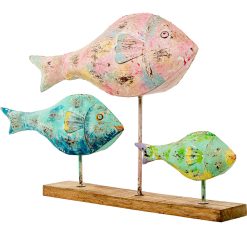 Figura Decorativa Multicolor Ferro Peixes 83 x 16 x 51 cm