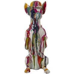 Figura Decorativa Multicolor Plástico Cão Quadro 16 x 13 x 30 cm