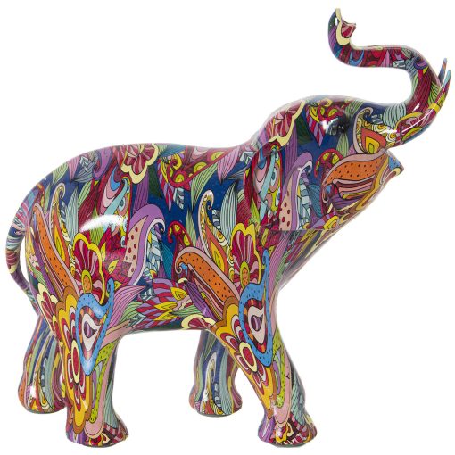 Figura Decorativa Multicolor Plástico Elefante 14 x 30 x 28 cm