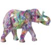 Figura Decorativa Multicolor Plástico Elefante Quadro 13 x 21 x 29 cm