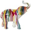 Figura Decorativa Multicolor Plástico Elefante Quadro 14 x 30 x 28 cm