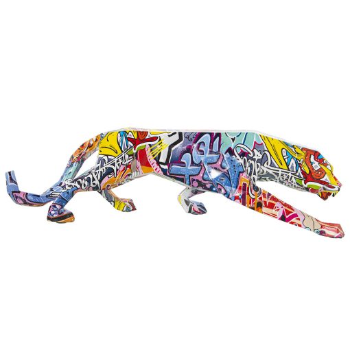 Figura Decorativa Multicolor Plástico Pantera Graffiti 14 x 46 x 16 cm