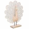 Figura Decorativa Natural Vidro Madeira MDF Pavão 53 x 12 x 46 cm