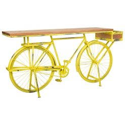 Hall de Entrada Bike Amarelo Ferro Madeira de mangueira 46 x 93 x 187 cm