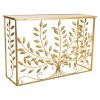 Hall de Entrada Dourado Metal Vidro Madeira MDF 40 x 80 x 120 cm