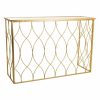 Hall de Entrada Dourado Metal Vidro Madeira MDF 40 x 80 x 120 cm