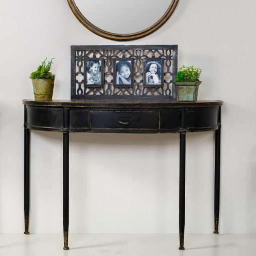Hall de Entrada Preto Metal 44 x 80 x 120 cm - Image 2