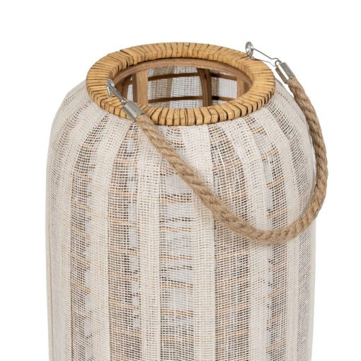 Lanterna Bege Natural Bambu Cristal 25 x 25 x 45 cm - Image 3