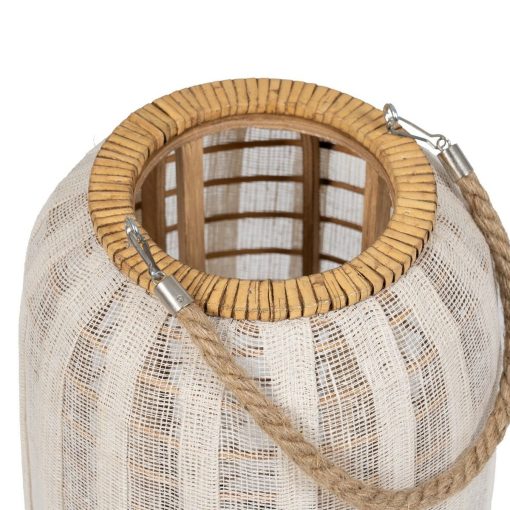 Lanterna Bege Natural Bambu Cristal 25 x 25 x 45 cm - Image 4