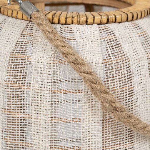 Lanterna Bege Natural Bambu Cristal 25 x 25 x 45 cm - Image 5