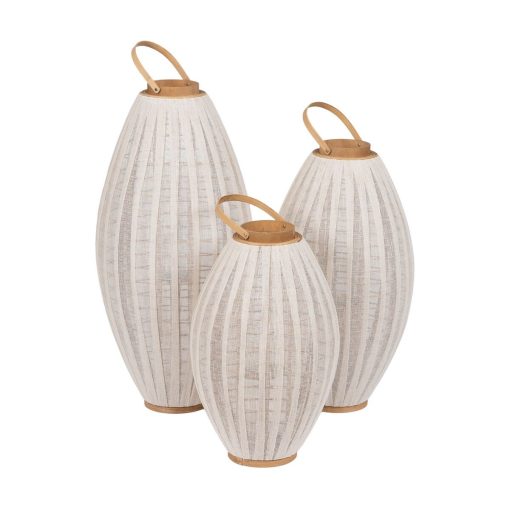 Lanterna Bege Natural Bambu Cristal 36 x 36 x 56 cm - Image 2